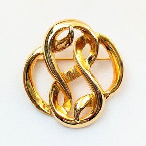 Vintage Celtic Style Brooch Pin Ornate Glam Retro Jewelry